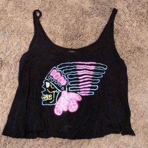 Neon Indian headdress crop top